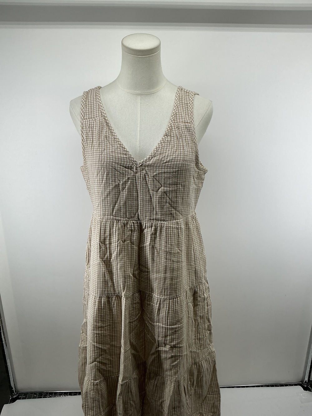 100% Organic Cotton Gauze Tiered Maxi Dress